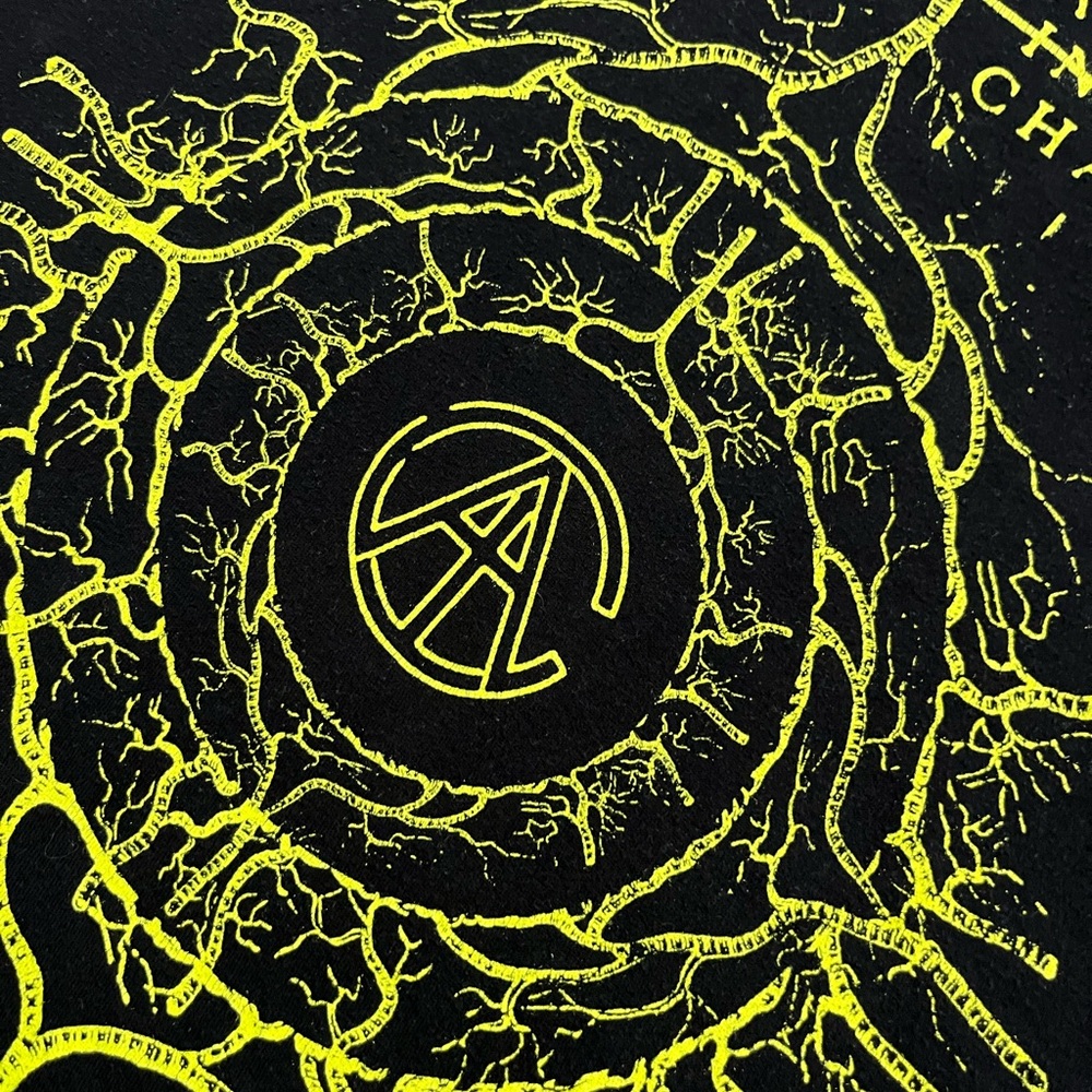 🎸 '14 Alice In Chains Band Green Tree Root Veinage Neon Logo 2 Side Tour T Shirt - Picture 8 of 16